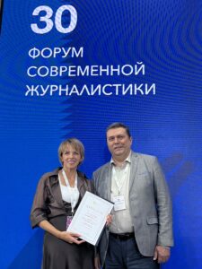 Олеся Салтанова с Владимиром Соловьевым, председателем Союза журналистов России