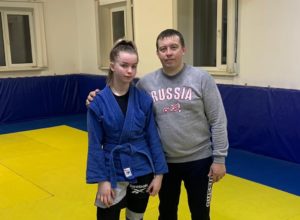 Кира Мясоутова с тренером Владимиром Бекетовым