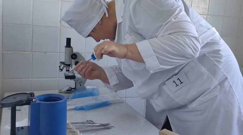 Осеменение победительница в процессе перемещения сперматозоидов на экран под микроскопом